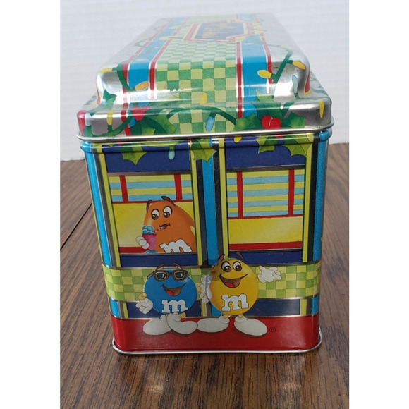 M&M Christmas Village Brand Diner Number 4 1996 Vintage Metal Tin - Picture 4 of 10